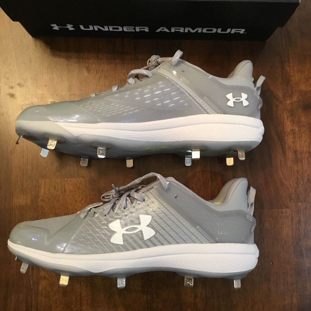 Under Armour Yard Low MT TPU Baseball Cleats Gray Mens Size 12 New B12